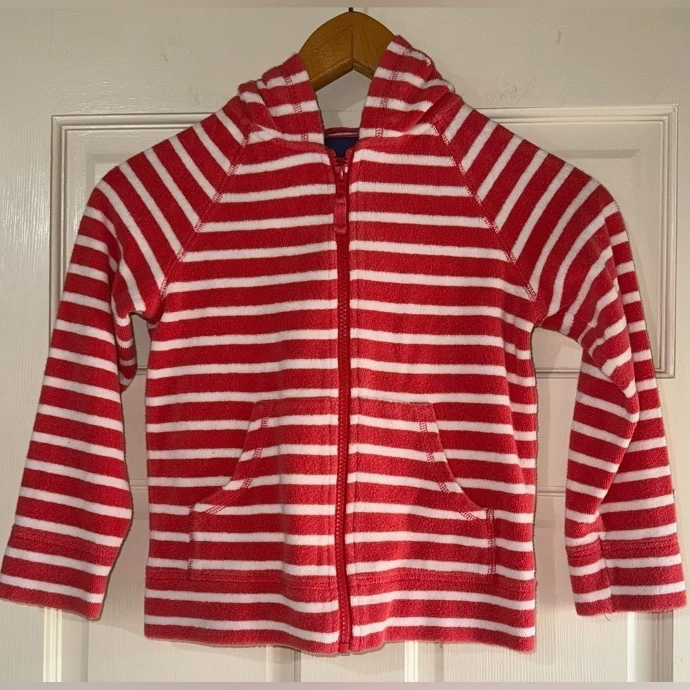 Mini Boden Terry Cloth 7/8 Red/White/Blue Jacket and Pants